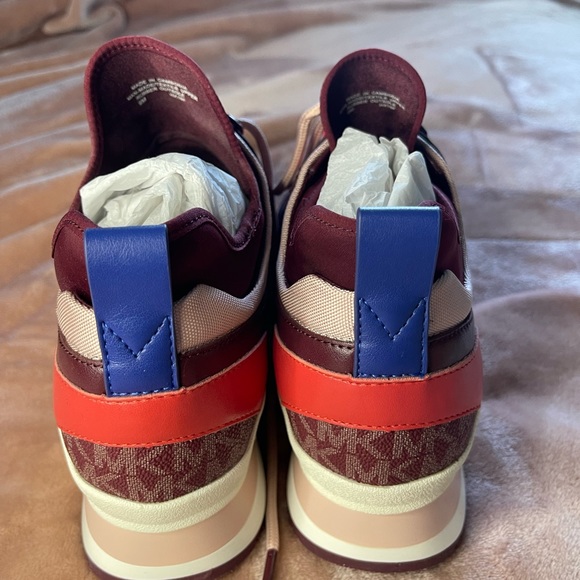 MICHAEL KORS LULA TRAINERS CANVAS 9m Merlot - Picture 4 of 7